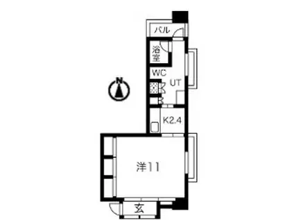 シティコート目黒3棟(1K/3階)の間取り写真