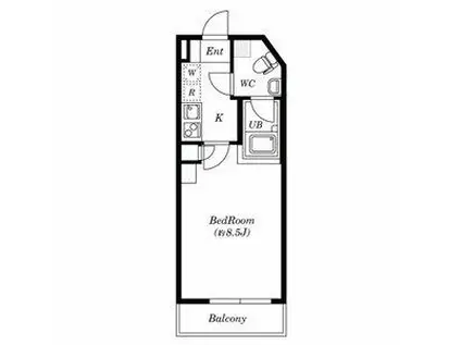 D-SQUARE 千歳船橋(1K/4階)の間取り写真