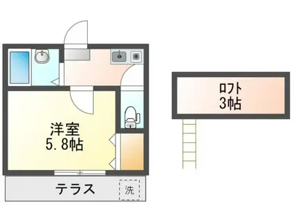 フォレスト古庄(1K/1階)の間取り写真