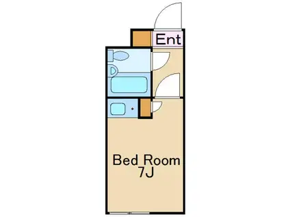 レインボー上高田(ワンルーム/1階)の間取り写真