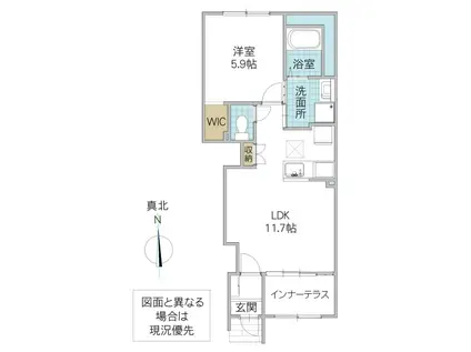 グランフェリシア(1LDK/1階)の間取り写真