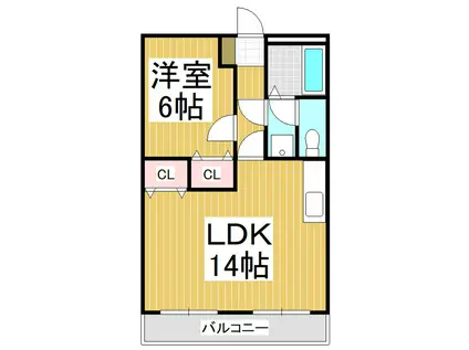 マンションアダージョ(1LDK/2階)の間取り写真