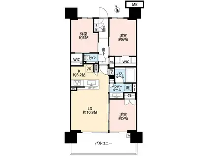 シティテラス南砂(3SLDK/8階)の間取り写真