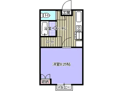 アンジェリックE(1K/2階)の間取り写真