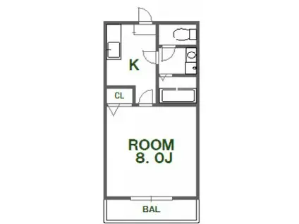 コートアジュール(1DK/2階)の間取り写真