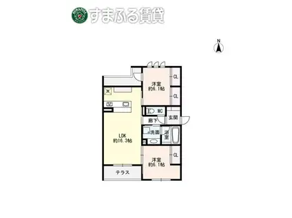 UNO Y SOLO(2LDK/1階)の間取り写真