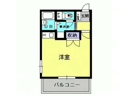 セジュールロマンII(ワンルーム/3階)の間取り写真