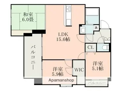 S-FORT保田窪(3LDK/6階)の間取り写真