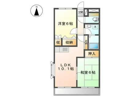 ウィンコート(2LDK/2階)の間取り写真