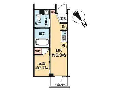 ハーモニーレジデンス中野若宮(1LDK/5階)の間取り写真