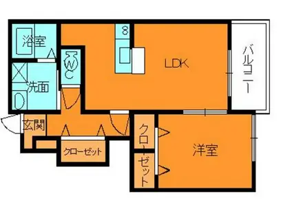 クレメントサニーⅢ(1LDK/1階)の間取り写真