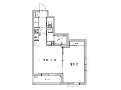 ルイーズ LOUISE(1LDK/4階)の間取り写真