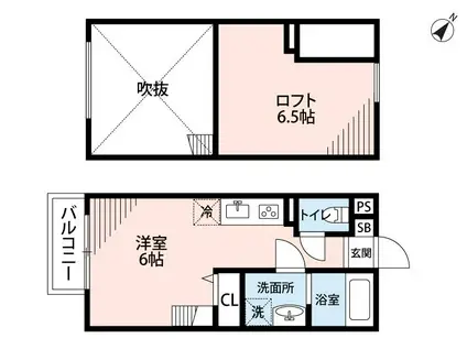 ANGE(ワンルーム/1階)の間取り写真