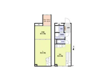 VISTA MAGOME(1LDK/1階)の間取り写真