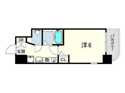 エステムコート神戸三宮山手センティール(1K/7階)の間取り写真