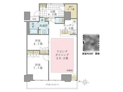 ブリリアイスト東雲キャナルコート(2LDK/3階)の間取り写真