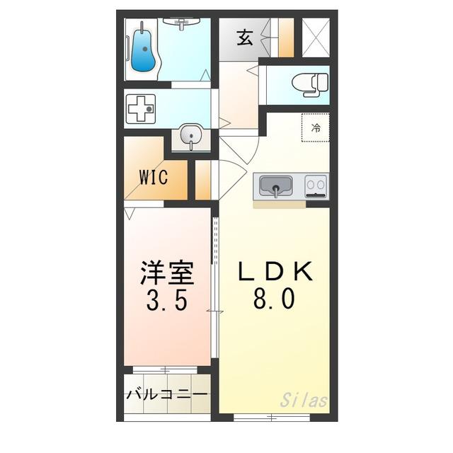 ST.RESIDENCE 七道(1LDK/1階)の間取り写真