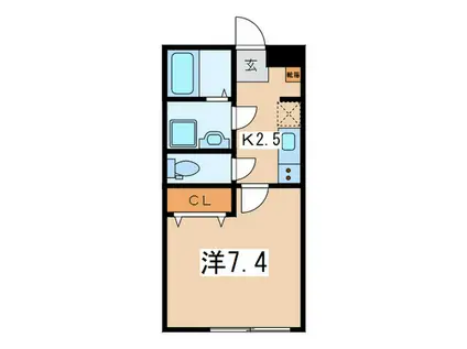 レーヴコート相模台(1K/1階)の間取り写真