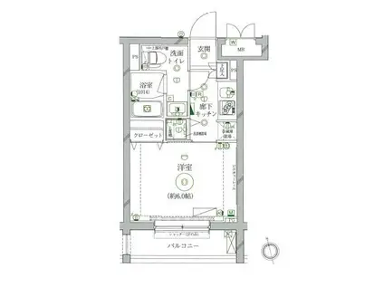 クレイシア南大井(1K/1階)の間取り写真