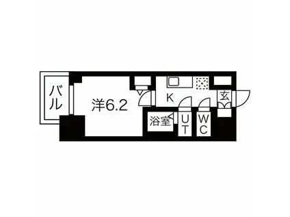 メイクスWアート浅間町(1K/5階)の間取り写真