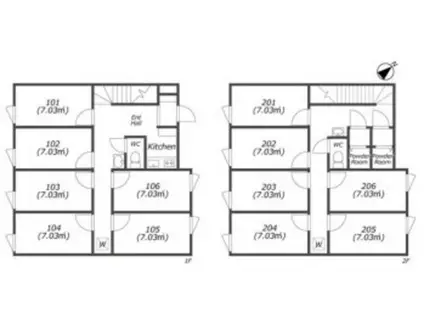 TOKYOβ三鷹台4 1棟貸し ALL(ワンルーム/1階)の間取り写真