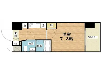 エグゼ難波ウエストリバー(1K/5階)の間取り写真