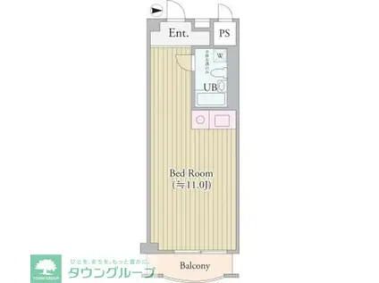 パークグレース新宿(ワンルーム/7階)の間取り写真