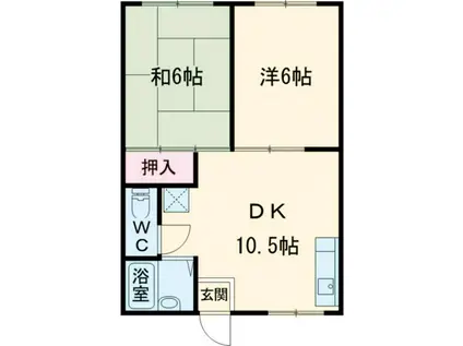 オブリガード・アイI(2DK/2階)の間取り写真