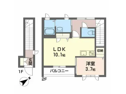 ディアス昭和 1(1LDK/2階)の間取り写真
