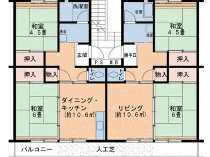 UR泉南一丘(5DK/4階)の間取り写真