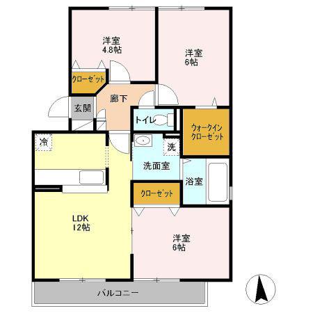 BLESTON ARUGA(3LDK/3階)の間取り写真