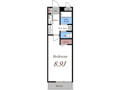 クリスタル草加(1K/3階)の間取り写真