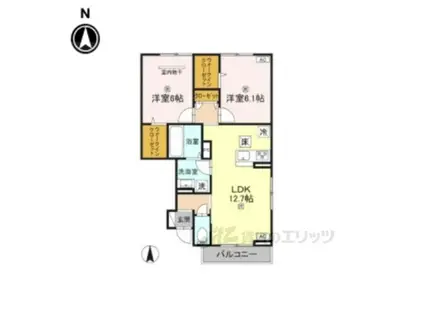 サニーヒロ2(2LDK/1階)の間取り写真