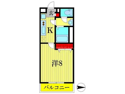 リブリ・ジェンティーレ(1K/1階)の間取り写真