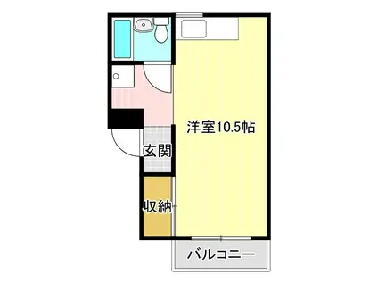 城北タテピア(ワンルーム/2階)の間取り写真