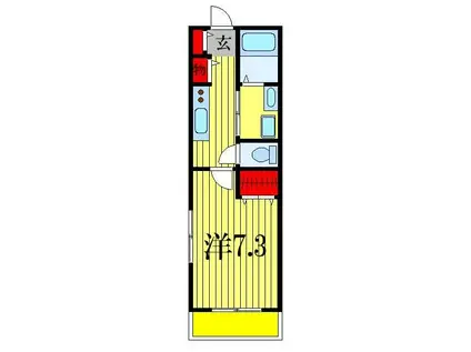 MODERNO宮本(1K/2階)の間取り写真