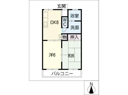 エトワール(2DK/1階)の間取り写真