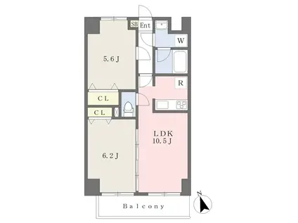 アリオーソ・フラーゼ(2LDK/4階)の間取り写真