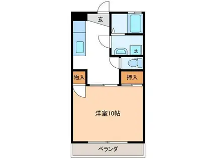 サンライズいわき(1DK/4階)の間取り写真