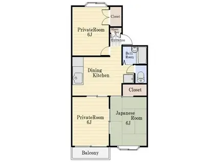 クイーンズコート東落合(3DK/1階)の間取り写真