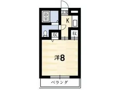 メゾン三軒屋(1K/4階)の間取り写真