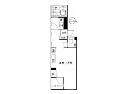 ユノー東大前(ワンルーム/2階)の間取り写真