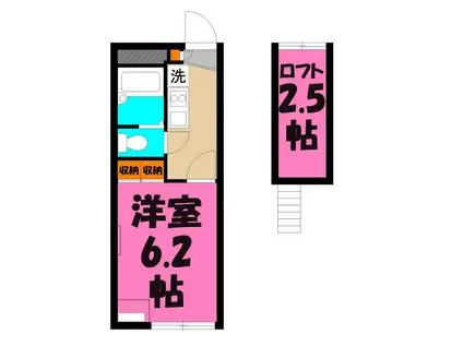 アン ティーム(1K/1階)の間取り写真