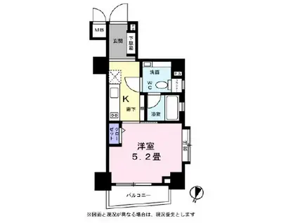 レジディア恵比寿Ⅲ(1K/4階)の間取り写真