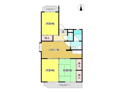 E-ホーム御幸(3LDK/1階)の間取り写真