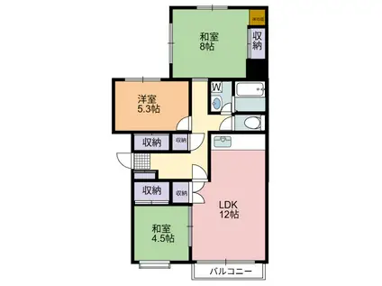 グレースシャトー(3LDK/1階)の間取り写真
