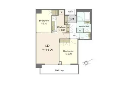 ザ・パークハウス中之島タワー(2LDK/36階)の間取り写真