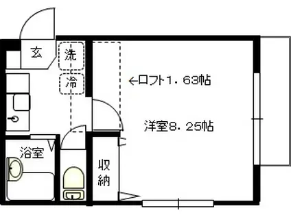 パークサイド黒松(1K/2階)の間取り写真
