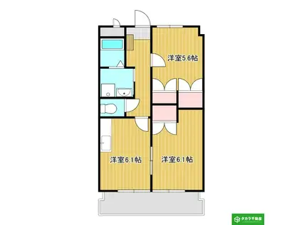 ノースヴィレッジ(2DK/1階)の間取り写真