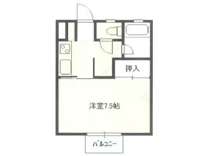 ハイツブリッジ(1K/2階)の間取り写真